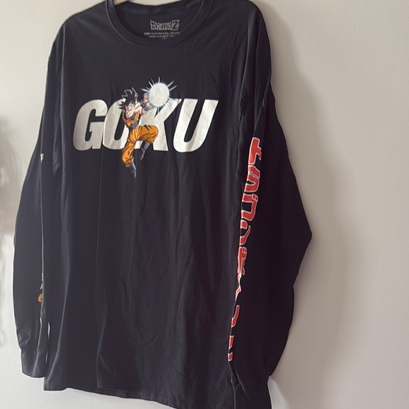 Dragon Ball Z Black Long Sleeve Tee goku design on front and sleeves NWOT cotton - Picture 2 of 4